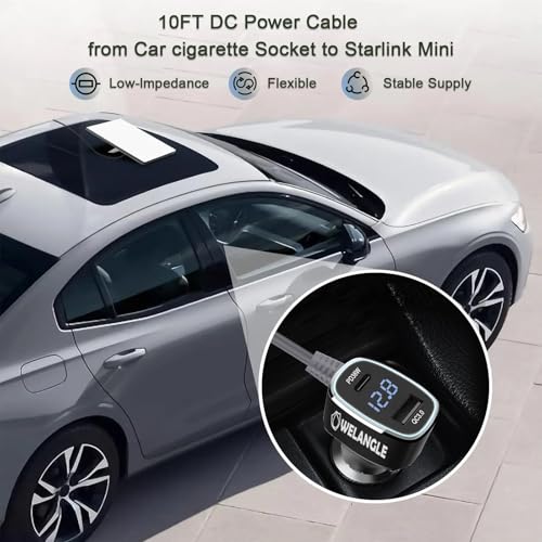 Welangle 3 in 1 Car Power Cable for Starlink Mini