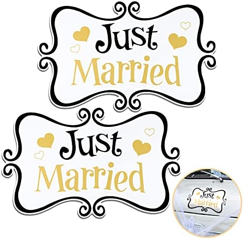 Flutesan 2 Pcs Just Married Car Magnets