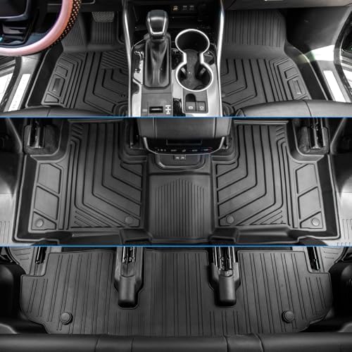 Bomely Floor Mats for 2020-2025 Toyota Highlander 7 Seats