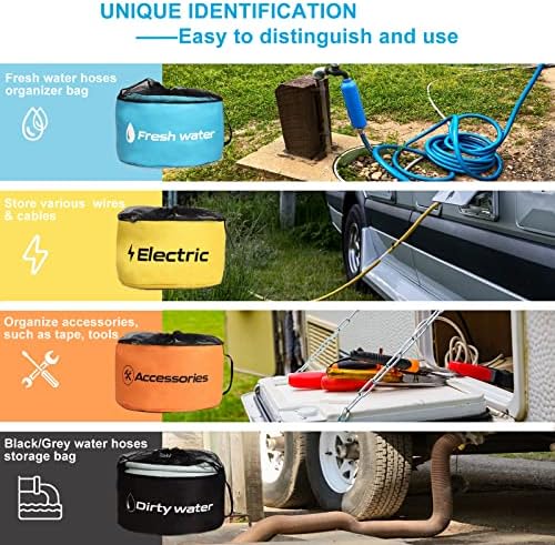 Gociean 4 Pack RV Hose Storage Bag with Straps