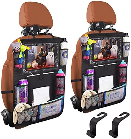 Backseat Car Organizer 2 PCS with Tablet Holder and 8 Pockets