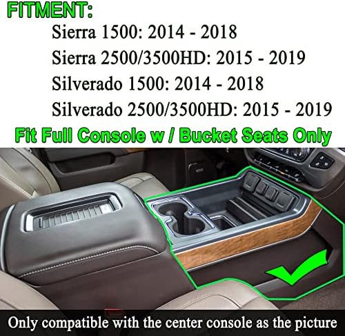 JKCOVER Center Console Organizer for Chevy Silverado GMC Sierra 2014-2018