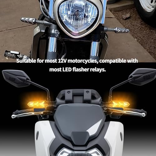 4PCS Motorcycle Turn Signal Kit with Amber LED Lights