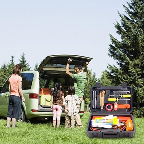 Car Emergency Kit with Jumper Cables and Safety Tools