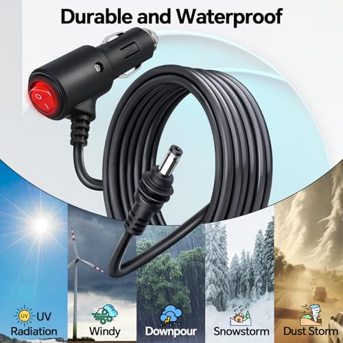 Starlink Mini Power Cable with Switch for Cigarette Lighter 10FT Waterproof 18AWG