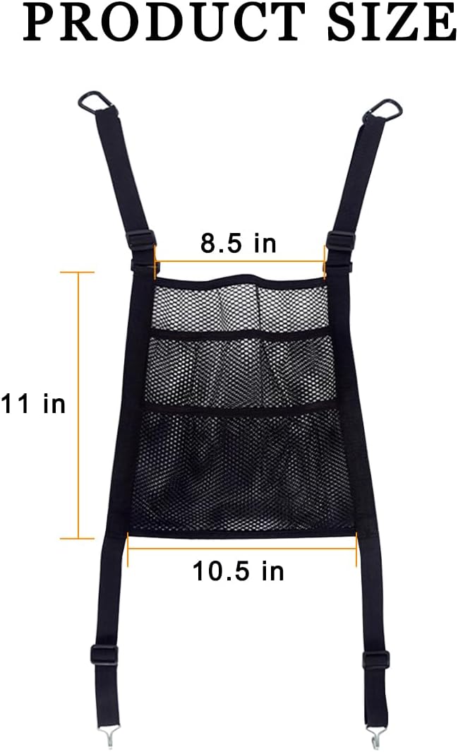 Zipelo 3 Layer Car Mesh Organizer with Hooks