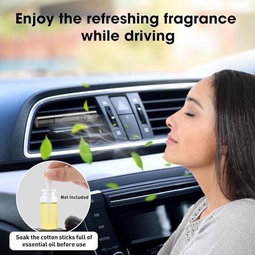 Home-Cloud 2 Pack Car Air Freshener Clips with 12 Refill Sticks