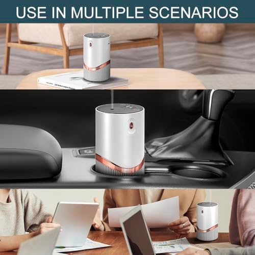 Fenpos Waterless Essential Oil Diffuser - Car Aroma Diffuser with Timer and Auto-Off