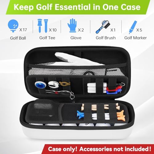 YOREPEK Golf Glove Case with Dividers and Shaper Black