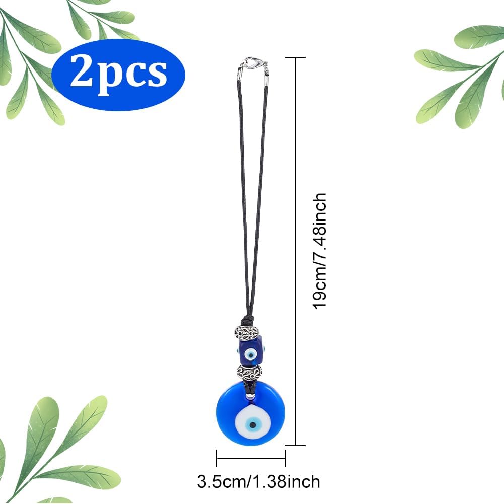 WEBEEDY 2PCS Evil Eye Car Charm Decor
