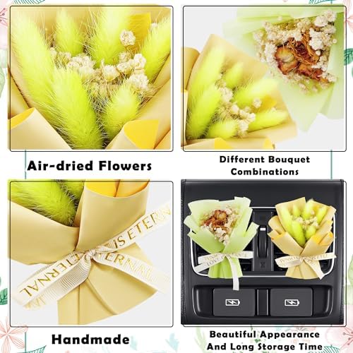 Square John Dried Flower Bouquet Air Vent Clips 2pcs Yellow