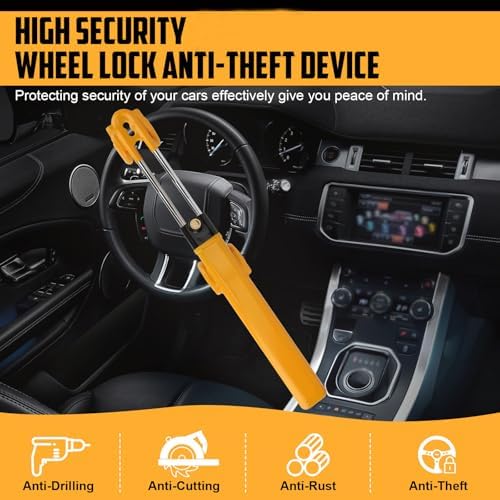 TIPHOPE Heavy Duty Car Steering Lock Anti-Theft Device