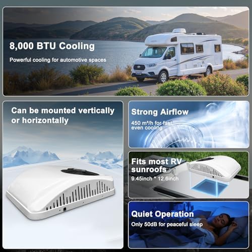 RV Rooftop 12V Air Conditioner with Heating and Cooling