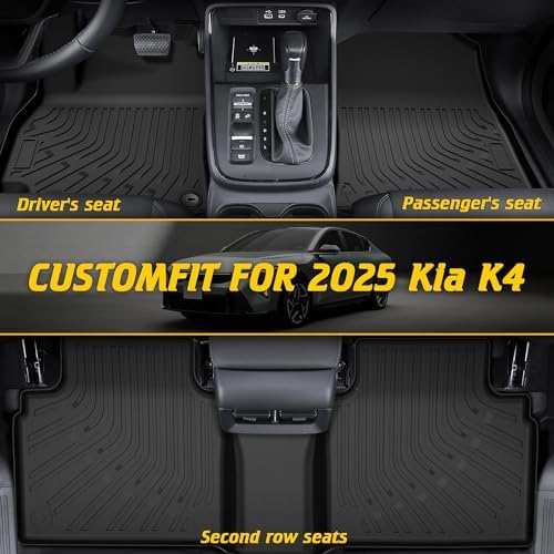 TIEZFUL Floor Mats Set for KIA K4 2025 Black
