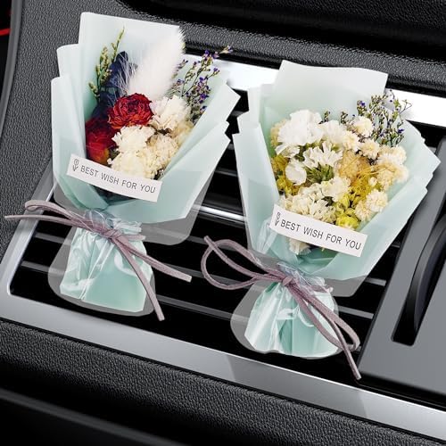 Square John 2pcs Mini Flower Bouquet Car Air Freshener Set