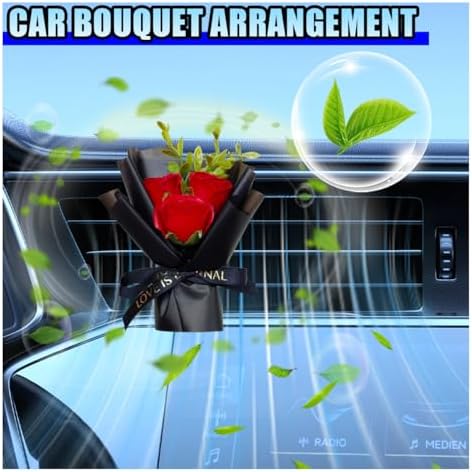 Mini Bouquet Car Vent Clip Cute Rose Air Freshener Decor