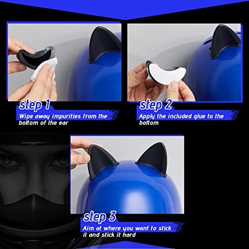 Lewtemi 4 Pairs Motorcycle Helmet Devil Horns Accessories