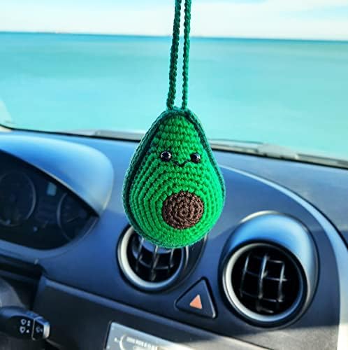 Handmade Crochet Avocado Ornament - Multi Use Amigurumi Decoration