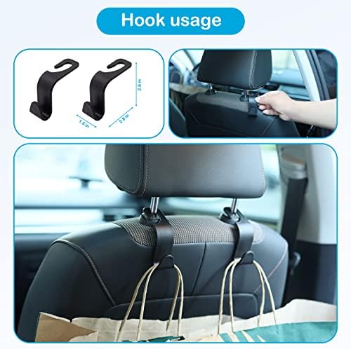 2 Pack Car Backseat Organizer with Tablet Holder and Tissue Box Pockets