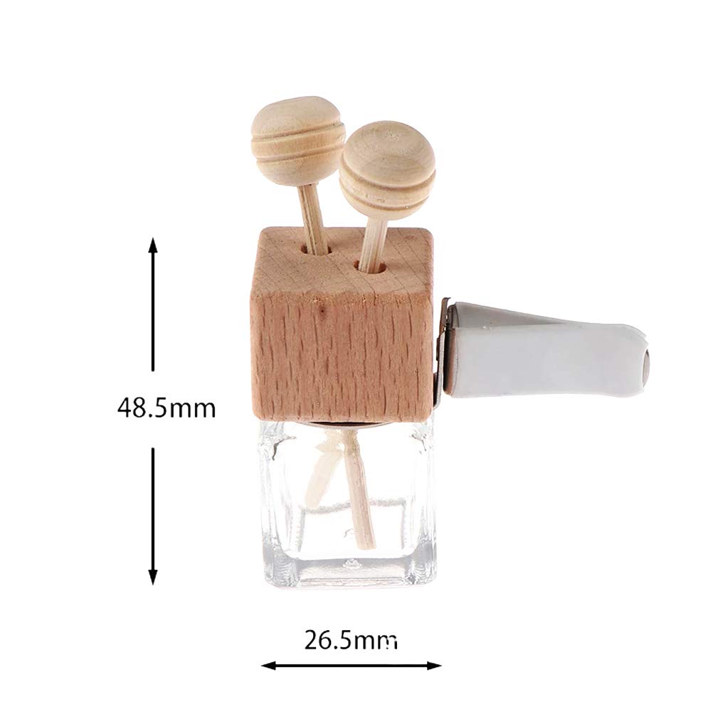 10 Pack Clear Glass Air Freshener Diffuser with Clip and Wooden Caps