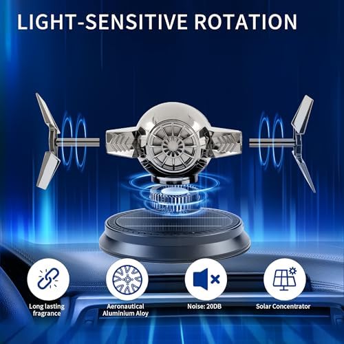 Solar-Powered Car Air Freshener with Rotating Aromatherapy