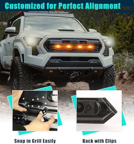 NEOXIST 2024 2025 Toyota Tacoma Raptor Grill LED Light Bar Amber