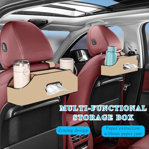 Car Seat Back Organizer with 2 Drink Holders and Storage Hooks