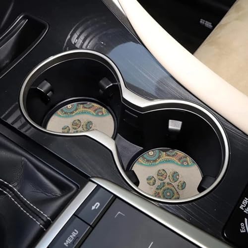 Boho Dog Paw Non-Slip Car Coaster Mat - 28 Inch
