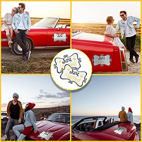 Flutesan 2 Pcs Just Married Car Magnets