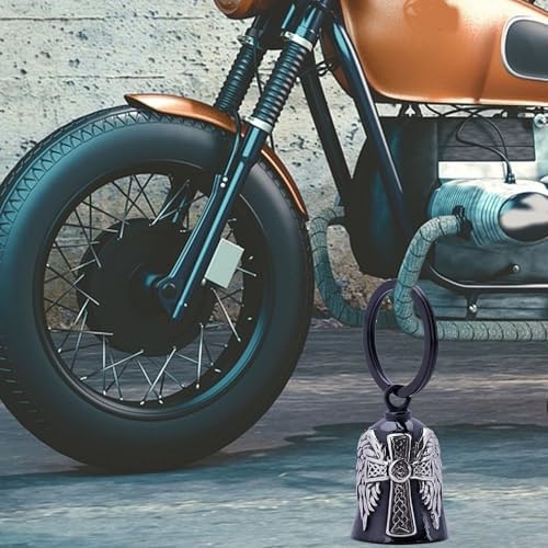 Motorcycle Bells for Men - Stainless Steel with Celtic Cross Design