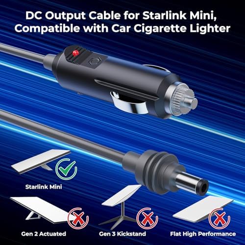 Starlink Mini Car Charger 164FT Gray Cable