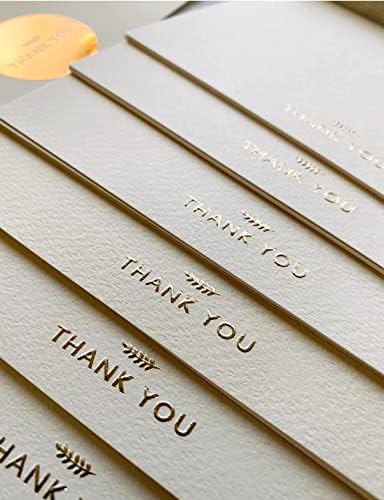 RUN2PRINT 36 Pack Thank You Cards With Envelopes and Foiled Stickers