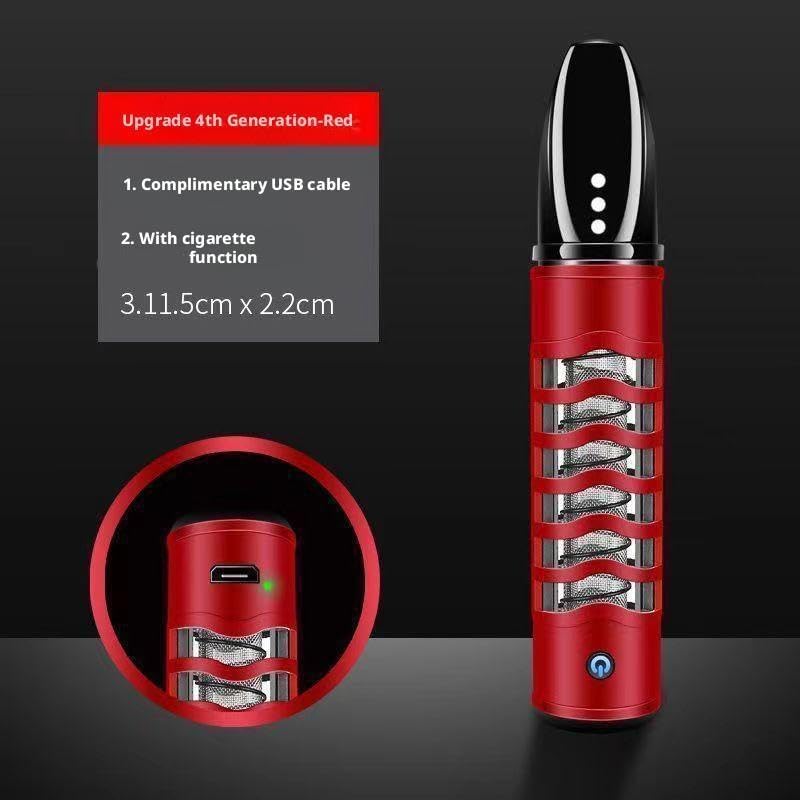 USB Rechargeable Ashtray with Flameless Lighter Red