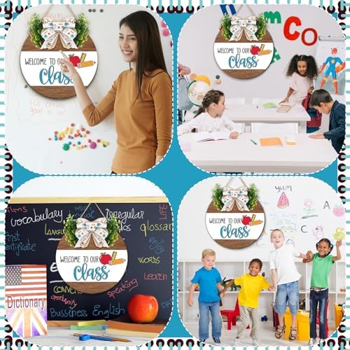 Welcome Classroom Door Sign 118 Inch Decor Wreath Hanger