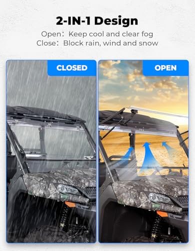 KEMIMOTO Flip Front Windshield for CFMOTO Uforce 1000 1000 XL