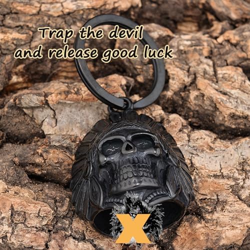 Motorcycle Skull Bell - Biker Key Chain For Good Luck