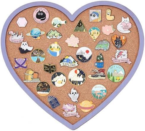 BENECREAT Purple Heart Pin Cork Board Bulletin Display