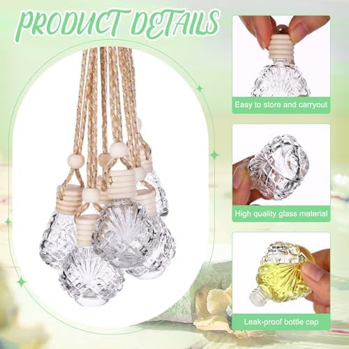 60 Pcs Hanging Car Air Freshener Diffuser Bottle Set