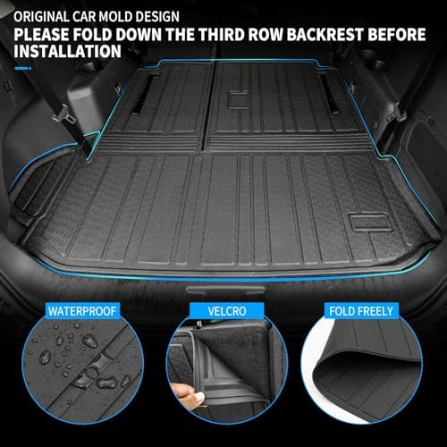 Bomely Floor Mats for 2020-2025 Toyota Highlander 7 Seats