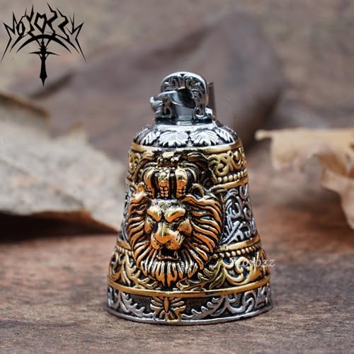 MOYOZZ Royal King Lion Head Motorcycle Bell with Hanger
