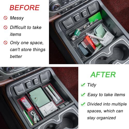 PIMCAR Center Console Organizer Tray Red Trim