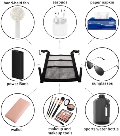 VEHIRIE 3-Layer Seat Back Organizer Black 118x118 Inch