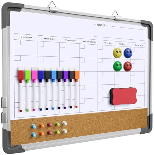 Polegas 17x13 Magnetic Dry Erase Cork Wall Board