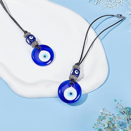 WEBEEDY 2PCS Evil Eye Car Charm Decor