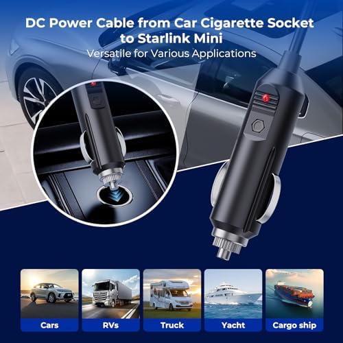 Starlink Mini Car Charger 164FT Gray Cable