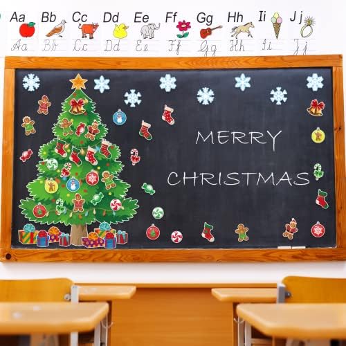 3ft Christmas Tree Bulletin Board Set with Cutouts and Glue Dots