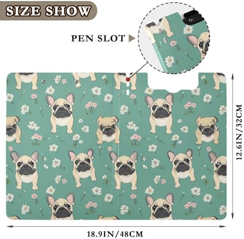 SHJI A4 Double Clip Folder with Cute French Bulldog Design