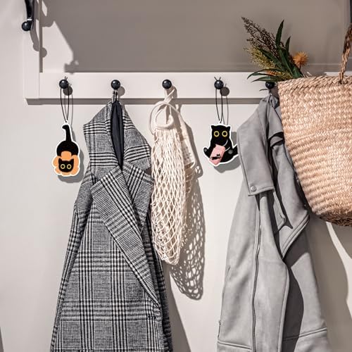10PCS Cute Black Cat Hanging Air Fresheners with 5 Scents