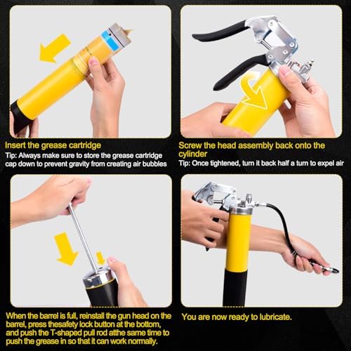 GETLMUL Grease Gun Kit 7000 PSI Heavy Duty