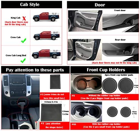 auovo Anti Dust Mats for Xterra and Frontier Door Pockets